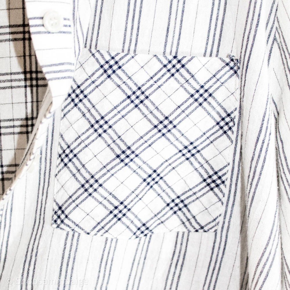 Anthro Mystree Oversized Button Down Blouse M - Picture 3 of 6